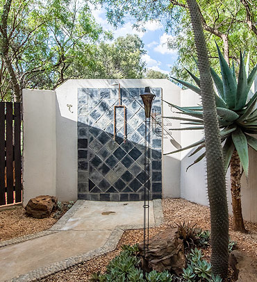 Themed outdoor shower uner the stars